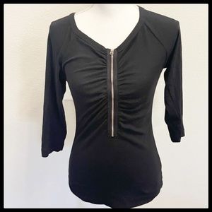 Barbara Lesser Women’s Black Zippered Shirt Small